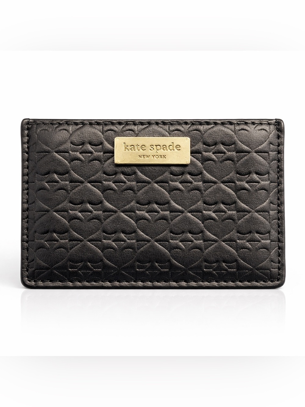 kate spade Black Heart Embossed Leather Card Holder